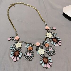 Floral necklace 20” long, costume jewelry